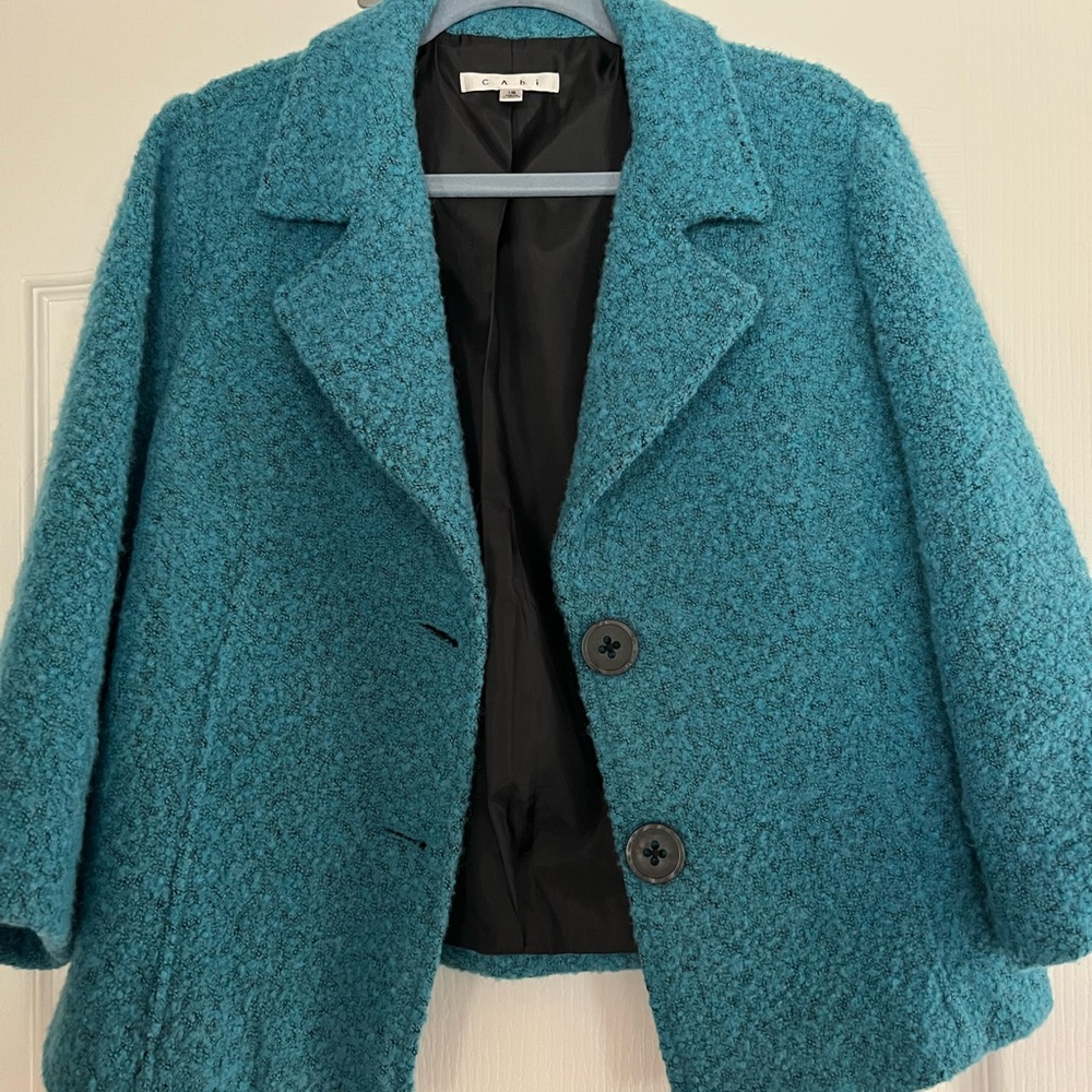 CAbi Women's Turquoise Teddy Jacket